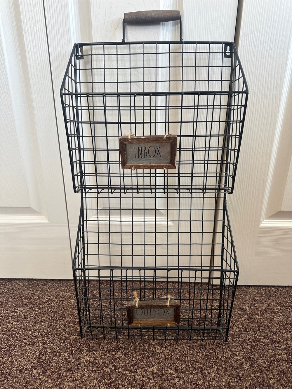 Rae Dunn Inbox / Outbox hanger